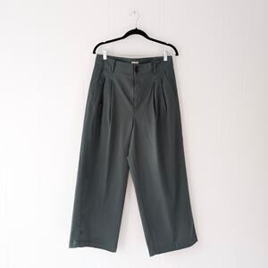 Madewell Wide Leg Pants in Dark Green